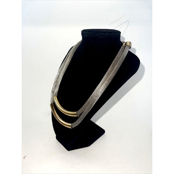 Necklace Gold & Silver Tone 18" Mesh Multi Strand Bar Pendant Jewelry B#8 - Picture 4 of 8